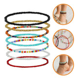 7 Pcs Bead Anklet Set Women's Bracelet Foot Chains Resin Beads Heishi Bracelets