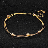 Minimalist Silver Circle Anklets For Women Geometric Metal Chain Fine Jewelry