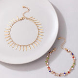 Bohemian Colorful Oil Drop Multilayer Ankle Chain Set