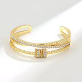 Lucky Rotatable Crystal Beads Cuff Bracelet