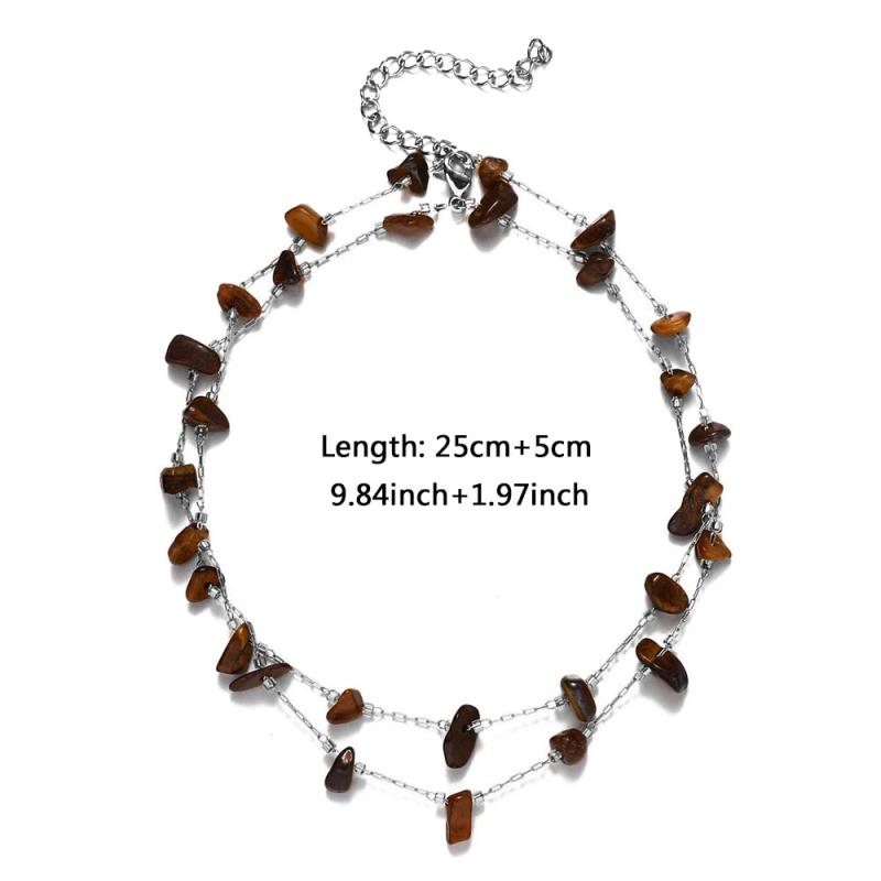 MinaMaMa Stainless Steel Stone Anklets for Women