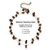 MinaMaMa Stainless Steel Stone Anklets for Women