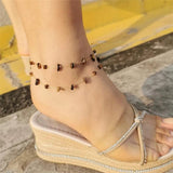 MinaMaMa Stainless Steel Stone Anklets for Women
