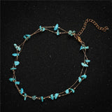 MinaMaMa Stainless Steel Stone Anklets for Women