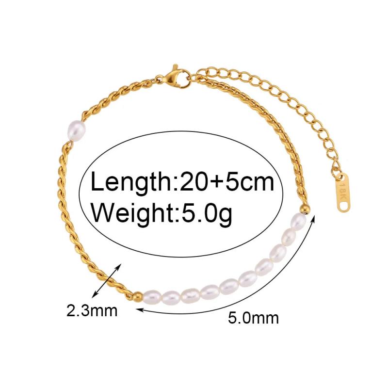 Zircon Pearl Anklet Stainless Steel Jewelry