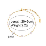 Zircon Pearl Anklet Stainless Steel Jewelry
