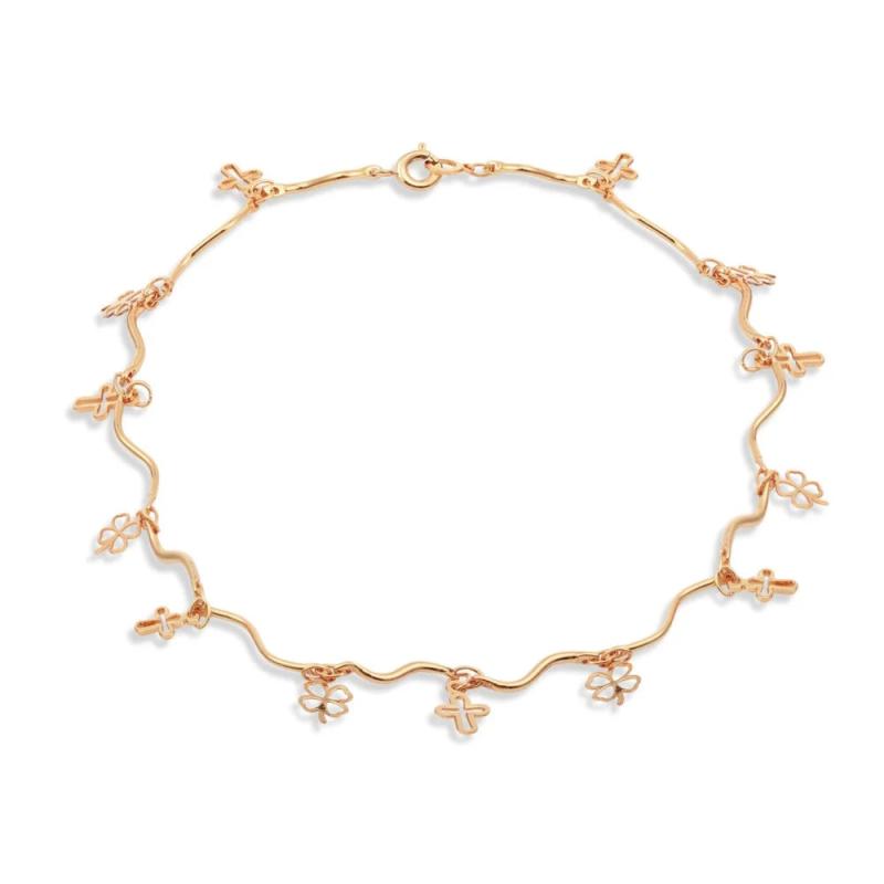 Yellow Wave Charms Anklet Bracelet Beach Foot Jewelry Women Girls
