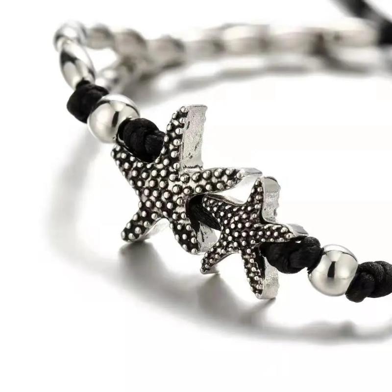 Summer Ethnic Starfish Rune Yoga Pendant Alloy Beach Anklet for Women