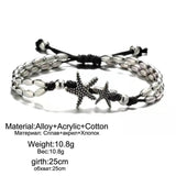 Summer Ethnic Starfish Rune Yoga Pendant Alloy Beach Anklet for Women