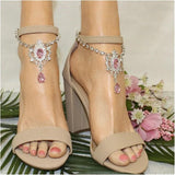Bohemian Pink Drop Pendant Foot Chain Anklet