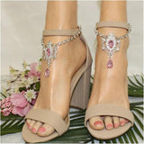Bohemian Pink Drop Pendant Foot Chain Anklet