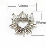 Heart Shape Rhinestones Shoe Buckles Crystal Decorations