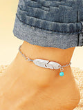 Feather Anklet Retro Folk Hollow Leaf Anklet Beach Jewelry Women