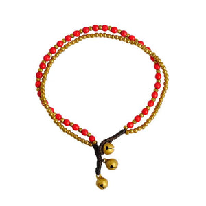 Bohemian Tibetan Round Charm Anklet Multicolor Small Turquoises Beaded Chain