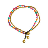 Bohemian Tibetan Round Charm Anklet Multicolor Small Turquoises Beaded Chain