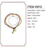 Bohemian Tibetan Round Charm Anklet Multicolor Small Turquoises Beaded Chain