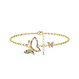 Butterfly Anklet Bracelet Plated Adjustable Foot Jewelry for Women