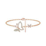 Butterfly Anklet Bracelet Plated Adjustable Foot Jewelry for Women