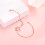Butterfly Anklet Bracelet Plated Adjustable Foot Jewelry for Women