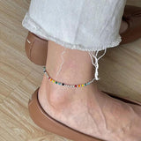 Colorful Beads Anklet for Women Beach Party Jewelry