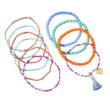 Colorful Beaded Heart Tassel Anklet for Women
