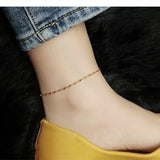 Rose Stainless Steel Fish Lips Chain Anklet Beach Foot Jewelry