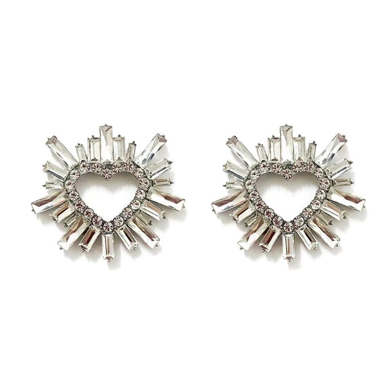 Heart Shape Shoe Accessories Rhinestones Crystal Decorations Buckle