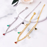 Scallop Shell Anklet Double Chain Titanium Steel Foot Accessories
