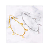 Scallop Shell Anklet Double Chain Titanium Steel Foot Accessories