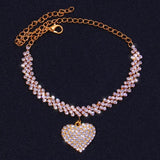 Heart Rhinestone Chain Anklets Silver/Gold Bracelet Leg Access