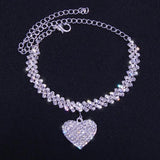 Heart Rhinestone Chain Anklets Silver/Gold Bracelet Leg Access