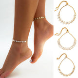 Crystal Tennis Chain Anklet Silver Summer Beach Adjustable Anklet Jewelry