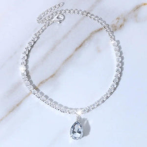 Stonefans Water Drop Charm Anklet Foot Jewelry for Women