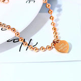 Rose Stainless Steel Love Heart Anklet Chain for Women Girls