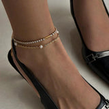 Malachite Stone Rope Chain Anklet for Women