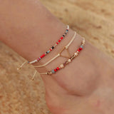 Bohemian Bead Braided Anklet Set for Women