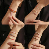 Bohemian Bead Braided Anklet Set for Women
