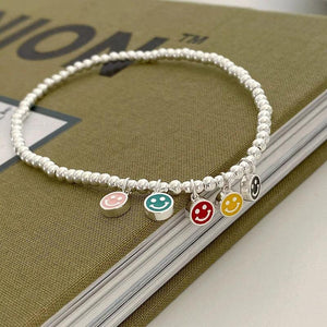 Colorful Happy Face Charms Anklet Bracelet