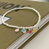 Colorful Happy Face Charms Anklet Bracelet