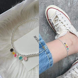 Colorful Happy Face Charms Anklet Bracelet