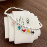 Colorful Happy Face Charms Anklet Bracelet