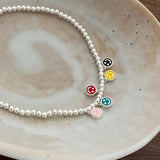 Colorful Happy Face Charms Anklet Bracelet