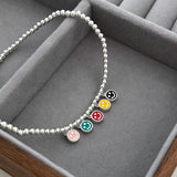 Colorful Happy Face Charms Anklet Bracelet