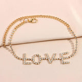 Crystal Tennis Chain Anklet Bling Heart Foot Jewelry