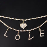 Crystal Tennis Chain Anklet Bling Heart Foot Jewelry