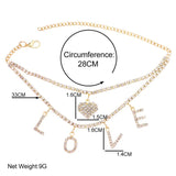 Crystal Tennis Chain Anklet Bling Heart Foot Jewelry