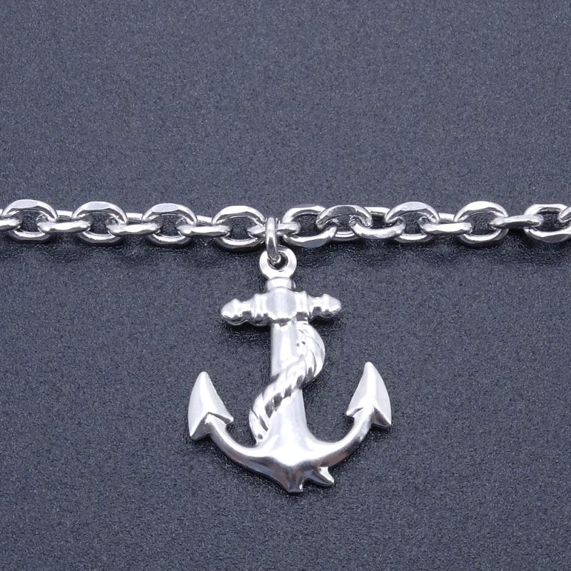 Stainless Steel Anchor Charm Anklet 9-11 Inches Vintage Jewelry