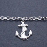 Stainless Steel Anchor Charm Anklet 9-11 Inches Vintage Jewelry