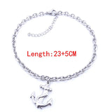 Stainless Steel Anchor Charm Anklet 9-11 Inches Vintage Jewelry