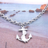 Stainless Steel Anchor Charm Anklet 9-11 Inches Vintage Jewelry